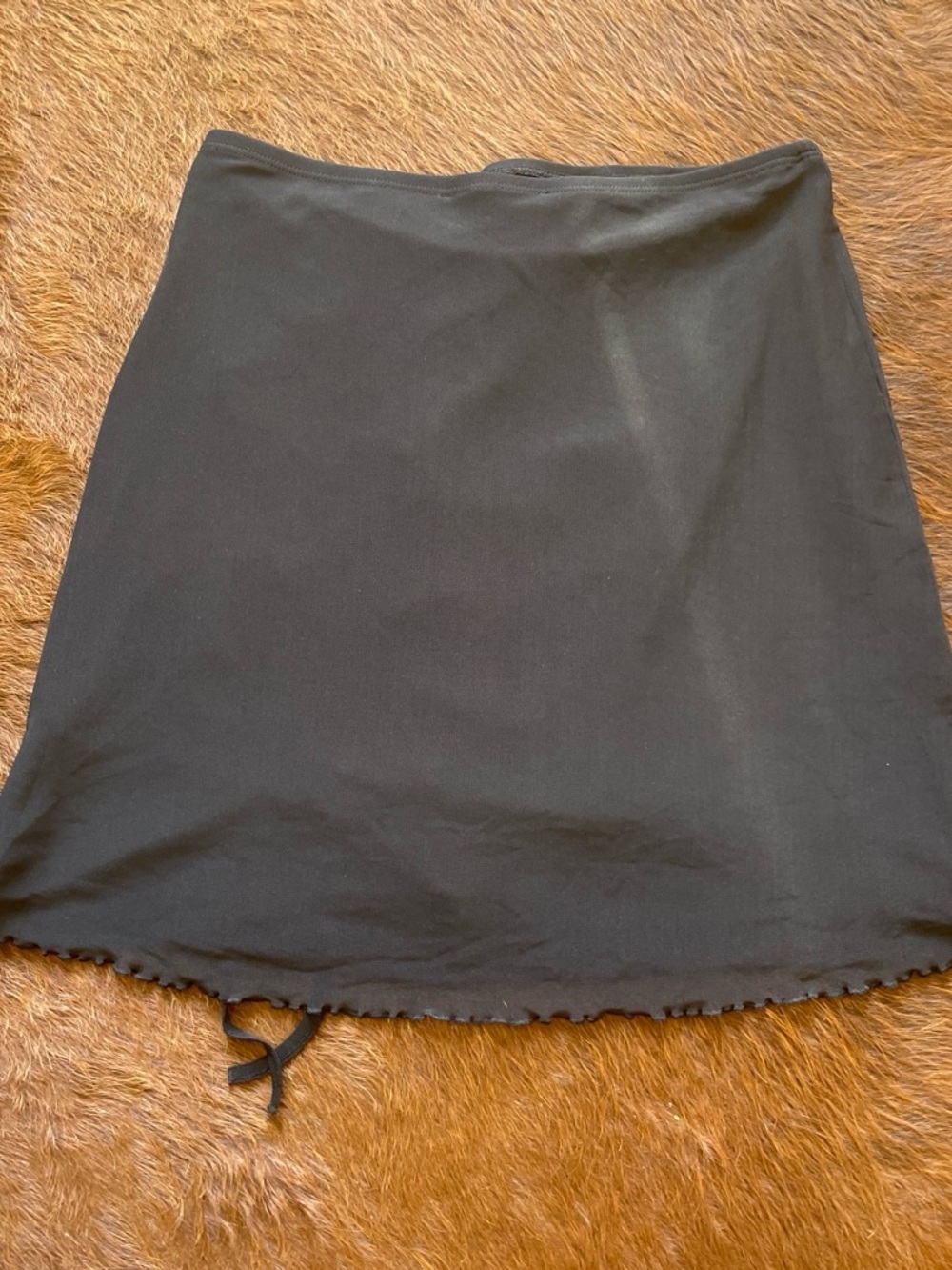 Black Ruched Drawstring Mini Skirt - Picture 4 of 4